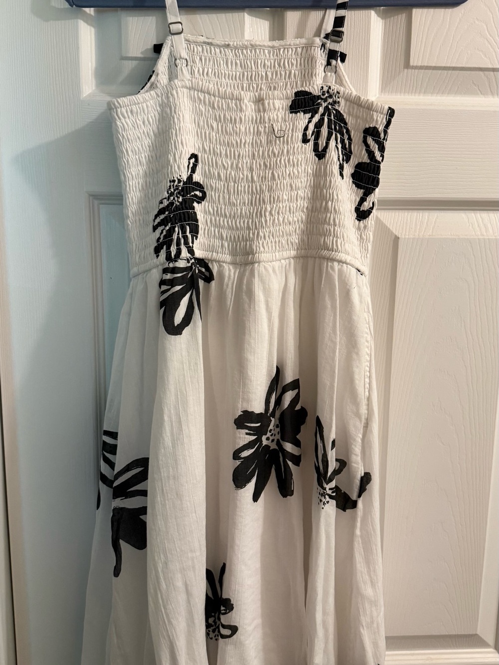 abercrombie kids White Dress with Black Floral Print
